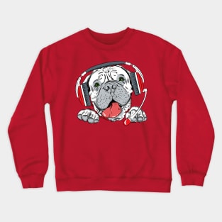 dog with headphone Crewneck Sweatshirt